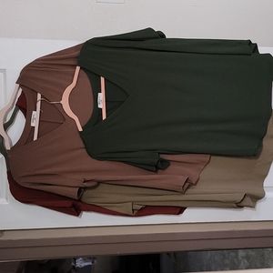 Lot of 4 Plus Size 2X Zenana Shirts Fall Colors